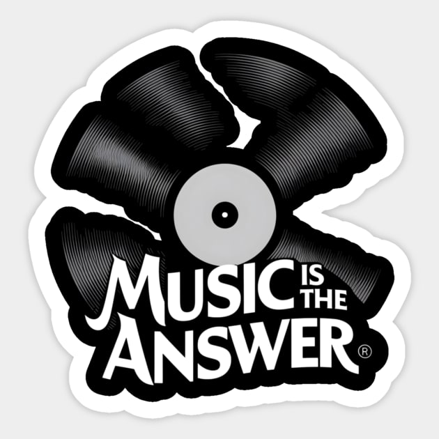 spinning vinyl- music is the answer - the power of music Sticker by Tee.gram